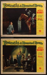 7c815 FRANCIS IN THE HAUNTED HOUSE 2 LCs 1956 Mickey Rooney with the talking mule, wacky horror!