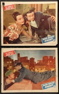 7c841 HARD BOILED MAHONEY 2 LCs 1947 Leo Gorcey & Huntz Hall dressed as Sherlock Holmes!