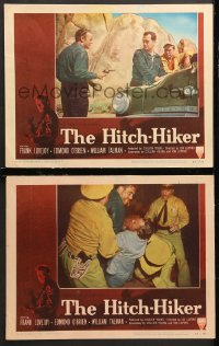 7c847 HITCH-HIKER 2 LCs 1953 film noir images of Frank Lovejoy, Edmon O'Brien, and William Talman!
