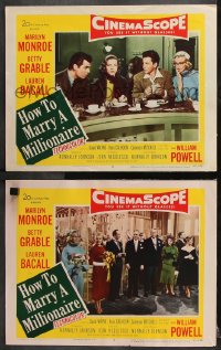 7c851 HOW TO MARRY A MILLIONAIRE 2 LCs 1953 Mitchell, Marilyn Monroe, Betty Grable & Lauren Bacall!