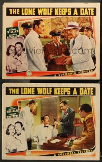 7c882 LONE WOLF KEEPS A DATE 2 LCs 1940 detective Warren William has new women & tricks up his sleeve!