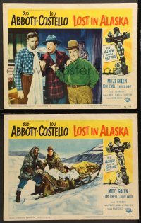 7c884 LOST IN ALASKA 2 LCs 1952 cool images of Bud Abbott & Lou Costello & w/ wacky Tom Ewell!