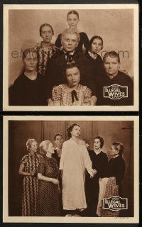 7c919 POLYGAMY 2 LCs R1940s great portrait of man married to several different women, Illegal Wives!