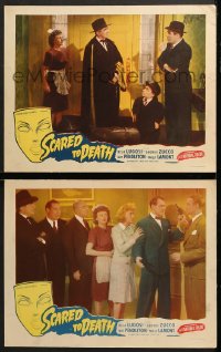 7c942 SCARED TO DEATH 2 LCs 1947 Angelo Rossitto with creepy Bela Lugosi & Nat Pendleton!