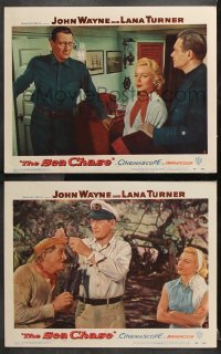 7c944 SEA CHASE 2 LCs 1955 cool images of John Wayne and sexy Lana Turner in World War II!