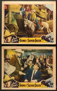 7c966 STONE OF SILVER CREEK 2 LCs 1935 images of western cowboy Buck Jones, sexiest Noel Francis!