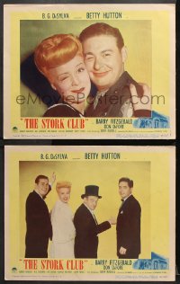 7c967 STORK CLUB 2 LCs 1945 Barry Fitzgerald, Don DeFore, pretty Betty Hutton!