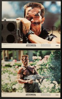 7c086 COMMANDO 8 color 11x14 stills 1985 Arnold Schwarzenegger is going to make someone pay!