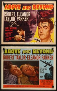 7c026 ABOVE & BEYOND 8 LCs 1952 Robert Taylor & Eleanor Parker, love story w/ billion dollar secret!