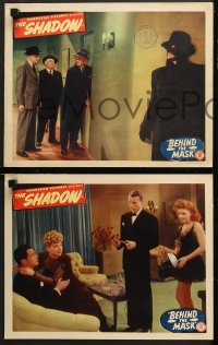 7c372 BEHIND THE MASK 6 LCs 1946 great images of Kane Richmond as The Shadow, Barbara Reed!