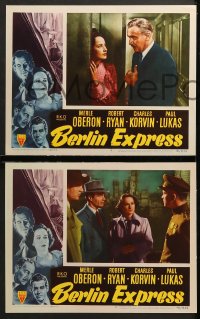 7c593 BERLIN EXPRESS 3 LCs 1948 Merle Oberon & Robert Ryan, directed by Jacques Tourneur!
