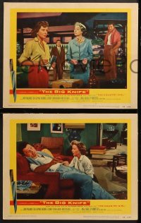 7c426 BIG KNIFE 5 LCs 1955 Robert Aldrich, movie star Jack Palance, Ida Lupino!