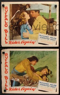7c602 BUFFALO BILL RIDES AGAIN 3 LCs 1947 Richard Arlen & Jennifer Holt in western action!