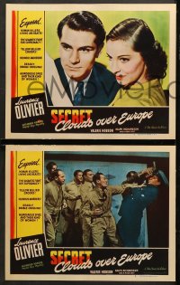 7c375 CLOUDS OVER EUROPE 6 LCs R1947 Laurence Olivier, Valerie Hobson, Ralph Richardson, WWII!