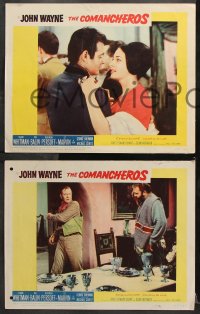 7c608 COMANCHEROS 3 LCs 1961 John Wayne, Stuart Whitman, Lee Marvin, directed by Michael Curtiz!