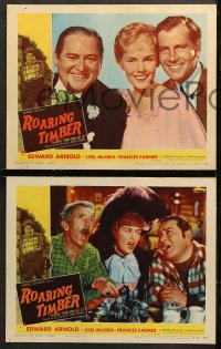 7c084 COME & GET IT 8 LCs R1954 beautiful Frances Farmer & Edward Arnold, Roaring Timber!