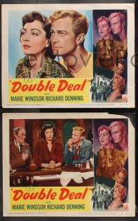 7c615 DOUBLE DEAL 3 LCs 1951 gorgeous Marie Windsor, rip-roaring drama of oil-mad Oklahoma!