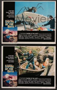 7c113 EMPIRE OF THE ANTS 8 LCs 1977 H.G. Wells, great Drew Struzan border art of monster attacking!