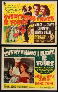 7c117 EVERYTHING I HAVE IS YOURS 8 LCs 1952 great images of Marge & Gower Champion, dancing!
