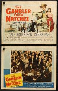7c134 GAMBLER FROM NATCHEZ 8 LCs 1954 Dale Robertson, Debra Paget, Thomas Gomez, gambling!