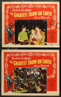 7c632 GREATEST SHOW ON EARTH 3 LCs 1952 DeMille circus classic, Charlton Heston, Wilde, Hutton!