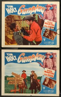 7c502 GUNPLAY 4 LCs 1951 great images of pretty Joan Dixon & cowboys Tim Holt & Richard Martin!