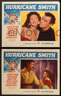 7c160 HURRICANE SMITH 8 LCs 1952 great images of sexy tropical babe Yvonne De Carlo, John Ireland