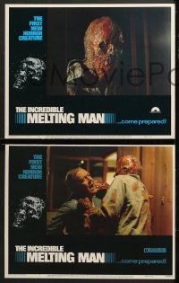 7c388 INCREDIBLE MELTING MAN 6 LCs 1977 AIP, gruesome images of the first new horror creature!