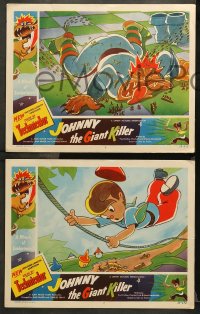 7c513 JOHNNY THE GIANT KILLER 4 LCs 1953 full-length cartoon feature, great full-color images!