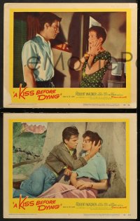 7c647 KISS BEFORE DYING 3 LCs 1956 Robert Wagner, Joanne Woodward, Jeffrey Hunter!