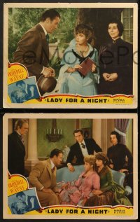 7c651 LADY FOR A NIGHT 3 LCs 1941 great images of John Wayne & sexy Joan Blondell!