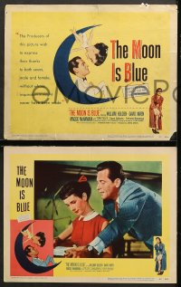 7c198 MOON IS BLUE 8 LCs 1953 William Holden, virgin Maggie McNamara, directed by Otto Preminger!