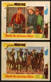 7c684 NEATH THE ARIZONA SKIES 3 LCs R1948 great cowboy western images of young John Wayne!