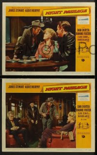 7c540 NIGHT PASSAGE 4 LCs 1957 cool western cowboys Dan Duryea, Audie Murphy, James Stewart!