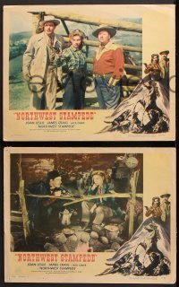7c686 NORTHWEST STAMPEDE 3 LCs 1948 cowboy James Craig & Joan Leslie in the greatest outdoor spectacle!