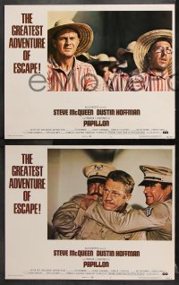 7c543 PAPILLON 4 LCs 1973 Steve McQueen & Dustin Hoffman escape Devil's Island!