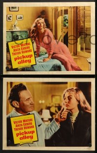 7c349 PICKUP ALLEY 7 LCs 1957 Anita Ekberg, Trevor Howard, this picture is about DOPE!