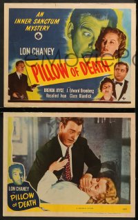 7c230 PILLOW OF DEATH 8 LCs 1945 Lon Chaney Jr, Universal Inner Sanctum mystery, rare & complete!