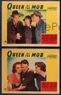 7c240 QUEEN OF THE MOB 8 LCs 1940 Ralph Bellamy, Jeanne Cagney, J. Edgar Hoover, rare complete set!