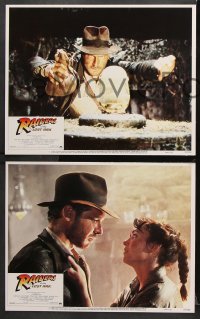 7c241 RAIDERS OF THE LOST ARK 8 int'l LCs 1981 Harrison Ford, George Lucas & Steven Spielberg classic!