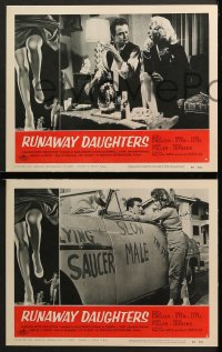 7c401 RUNAWAY DAUGHTERS 6 LCs 1956 AIP bad girls, they called Marla English jailbait!