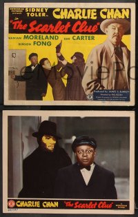 7c259 SCARLET CLUE 8 LCs 1945 Sidney Toler as Charlie Chan, Benson Fong & Mantan, rare complete set!