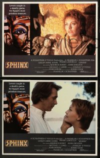 7c270 SPHINX 8 int'l LCs 1981 Frank Langella, Lesley Anne-Down, cool Bob Peak border art!