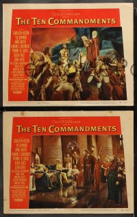 7c284 TEN COMMANDMENTS 8 LCs 1956 Cecil B. DeMille classic, Charlton Heston, Yul Brynner!