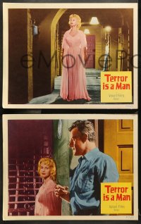 7c361 TERROR IS A MAN 7 LCs 1959 H.G. Wells, a unique experience in motion picture terror!