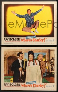 7c313 WHERE'S CHARLEY 8 LCs 1952 wacky images of cross-dressing Ray Bolger in the title role!