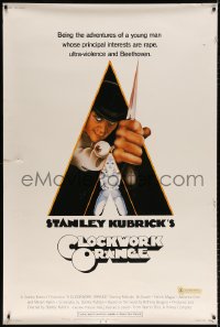 7d259 CLOCKWORK ORANGE 40x60 1972 Kubrick classic, Castle art of Malcolm McDowell!