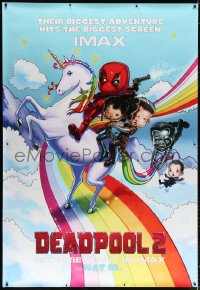 7d191 DEADPOOL 2 IMAX DS bus stop 2018 Ryan Reynolds, completely different wacky unicorn art!