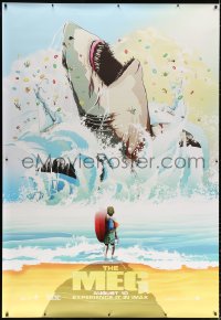 7d199 MEG IMAX DS bus stop 2018 completely different art of giant megalodon and swimmer!