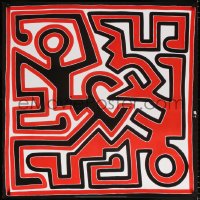 7d124 KEITH HARING 36x36 Italian commercial poster 2000s great red, white and black art!
